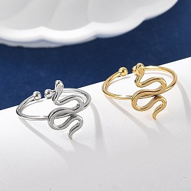 Змея 304 открытое кольцо-манжета из нержавеющей стали для женщин