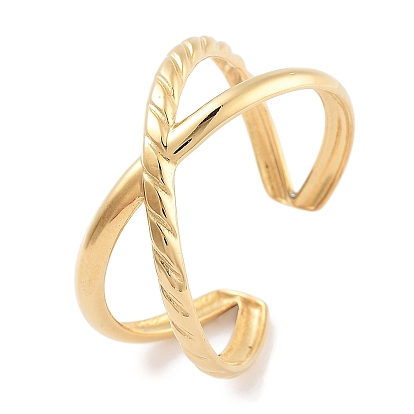 304 открытые манжеты из нержавеющей стали, кольца крест-накрест для женщин