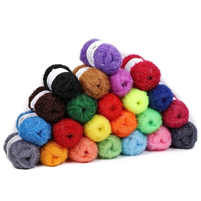 Polyester Crochet Yarn, Sparkling Scrubby Yarn, for Dish Scrubbies, Dishcloth, Decorating Crafts Knitting
