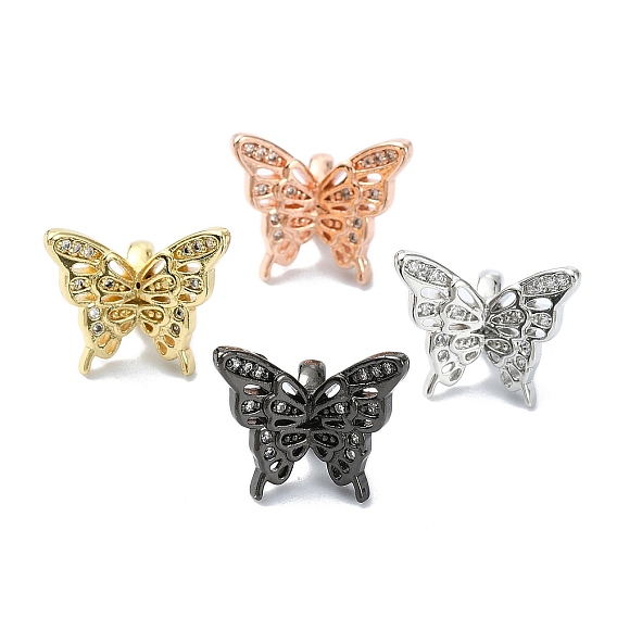 Покрытие стойки латунь микропаве прозрачные кубические циркониевые бусины, долговечный, бабочка