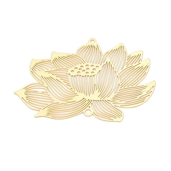 Железные подвески-соединители, ссылки цветок лотоса, гравированные металлические украшения