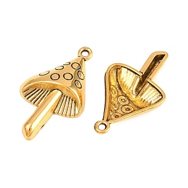 Без свинца и без кадмия, Сплавочные подвески тибетского стиля, гриб, длиной около 30 мм , шириной 17.5 мм , толщиной 5.5 мм , отверстие : 1.5 мм