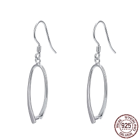 925 Sterling Silver Earring Findings, with Bar Links and Ice Pick Pinch Bail