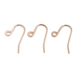 Ion Plating(IP) 304 Stainless Steel French Earring Hooks, Flat Earring Hooks, Ear Wire, with Horizontal Loop