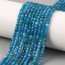 Природного апатита нитей бисера, граненые настольные бусины в форме куба