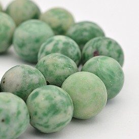 Natural Qinghai Jade Round Bead Strands, 12mm, Hole: 1mm, about 33pcs/strand, 15.3 inch