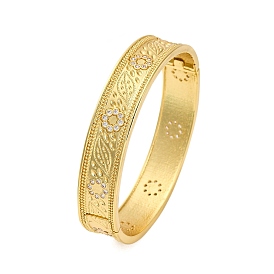 Rack Plating Brass Micro Pave Cubic Zirconia Bracelets for Women, Long-Lasting Plated, Cadmium Free & Lead Free, Flower