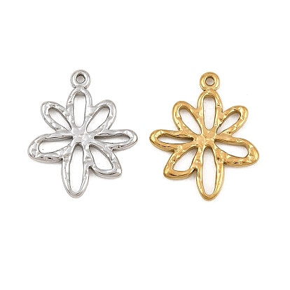 304 Stainless Steel Pendants, Flower Charms