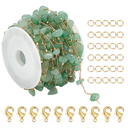 Набор для самостоятельного изготовления комплекта украшений из натуральных и синтетических драгоценных камней, колье-цепочка Nugget из бисера