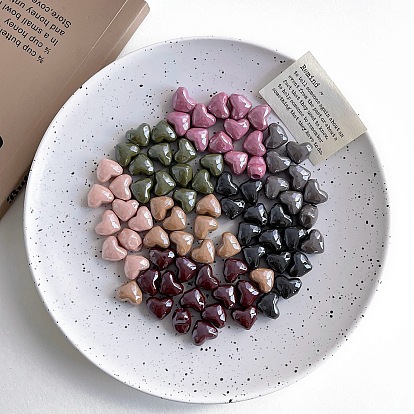 Непрозрачные акриловые бусины, граненые, сердце