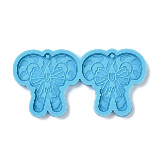 DIY Pendant Silicone Molds, for Earring Making, Resin Casting Molds, For UV Resin, Epoxy Resin Jewelry Making, Christmas Stick with Bowknot