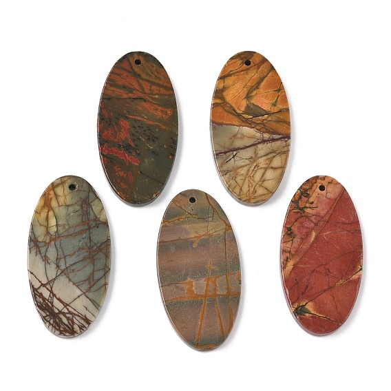 Натуральная полихромная яшма/камень Пикассо/подвески из яшмы Пикассо, овальные амулеты