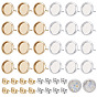 304/202 Stainless Steel Stud Earring Findings, with Cabochon Settings & 304/201 Stainless Steel Ear Nuts, Flat Round