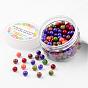 Стеклянные бусины, падение смеси, экологически чистый, выпечка окрашены, круглые
