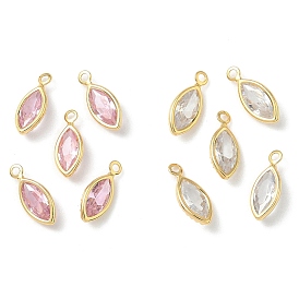 Подвески в виде конского глаза с микропаве из кубических цирконий из латуни, без никеля 