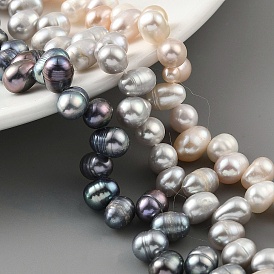 Natural Cultured Freshwater Pearl Beads Strands, Top Drilled, Rice