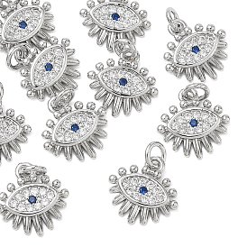 Shegrace Messing-Anhänger mit Zirkonia, Augencharme, cadmiumfrei und bleifrei und nickelfrei, marineblau