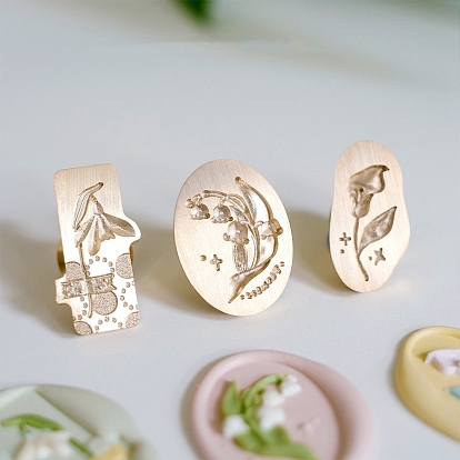 Golden Tone Wax Seal Brass Stamp Head, for Invitations, Envelopes, Gift Packing