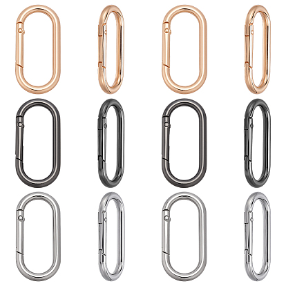 12шт 3 цвета сплава пружинные затворные кольца, овальные