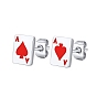 Playing Card 304 Stainless Steel Stud Earrings, with Enamel