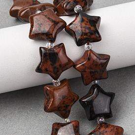 Натурального красного дерева обсидиана бисер нитей, звезда, с бисером