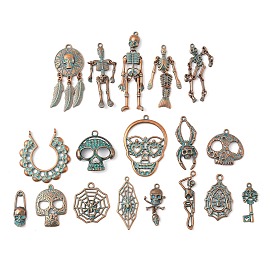 Подвески из сплава , Хэллоуин, красная медь и зеленая патина