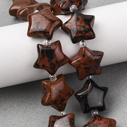 Натурального красного дерева обсидиана бисер нитей, звезда, с бисером