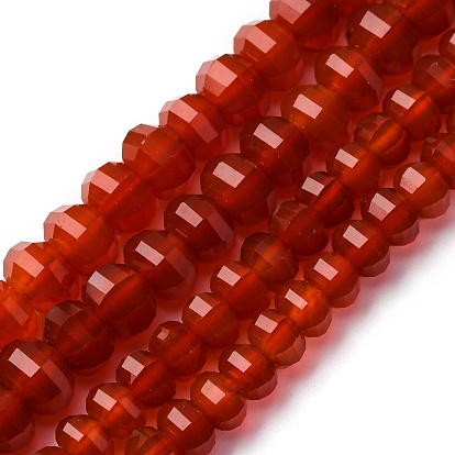 Природный агат бисер нитей, окрашенная и подогревом, граненые, тыква