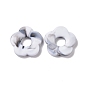 Acrylic Beads, Imitation Gemstone Style, Half Drilled, Flower