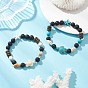 2 Браслеты из окрашенной синтетической бирюзы, натуральной бирюзы, бусин из лавового камня, кокоса и морских ракушек для женщин, морская звезда и черепаха