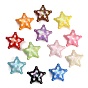 UV Plating Embossed Opaque Acrylic Beads, Iridescent, Star
