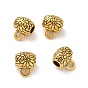 Tibetan Style Alloy Tube Bails, Loop Bails, Tube with Floral
