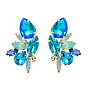 Sparkling Alloy Rhinestone Ear Studs for Women, Bold and Fashionable Jewelry Accessory