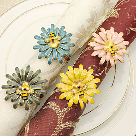 Hotel tableware small daisy bee napkin buckle flower napkin ring alloy napkin ring