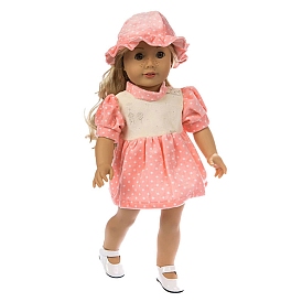Летнее платье из ткани в горошек, наряды для кукол, для 18 дюймовая кукла аксессуары для переодевания
