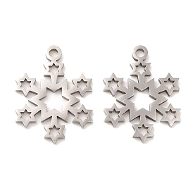 316L Surgical Stainless Steel Pendants, Laser Cut, Star Charms