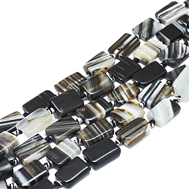 Натуральный полосатый агат / полосатые агатовые бусы, окрашенная и подогревом, прямоугольные