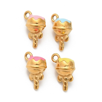 304 нержавеющей стальной эмали подвески, леденцы прелести, ионное покрытие (ip), реальный 18 k позолоченный