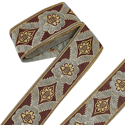 Жаккардовые ленты из синели, цветочный узор