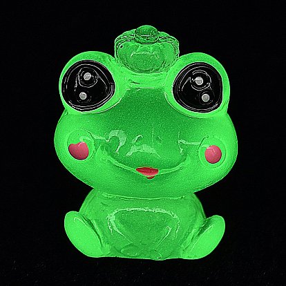 Украшения из светящейся смолы в виде лягушек, светится в темноте, украшения для рабочего стола в автомобиле или домашнем офисе