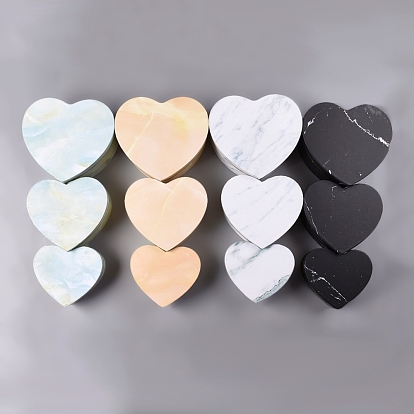 Mármol textura patrón papel cartón cajas de joyería, corazón