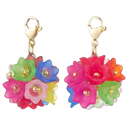 Украшение из акрила в виде цветка гортензии, 304 подвески-застежки-лобстеры из нержавеющей стали для украшений сумок