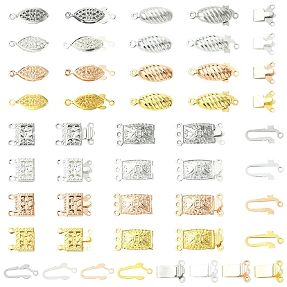 16наборы 16 стили 304 застежки-коробки из нержавеющей стали, многожильные застежки, разнообразные