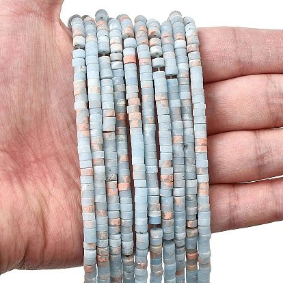 Нити из матового синтетического камня шоушань, Плоский круглый / диск, Heishi бусы