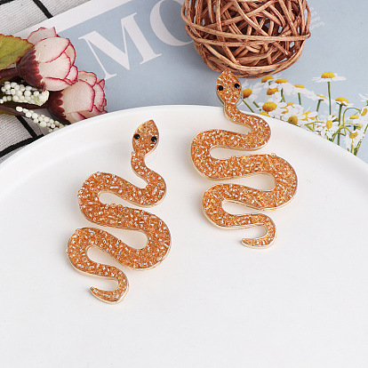 Exaggerated Snake-Shaped Earrings for Women, Perfect Nightclub Accessory