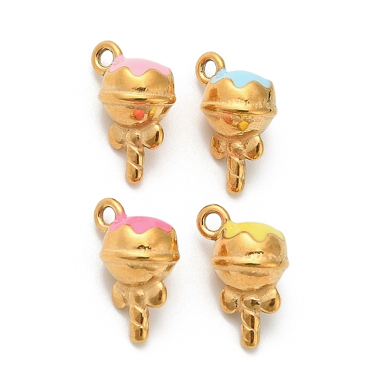 304 нержавеющей стальной эмали подвески, леденцы прелести, ионное покрытие (ip), реальный 18 k позолоченный