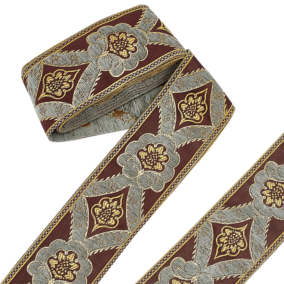 Жаккардовые ленты из синели, цветочный узор