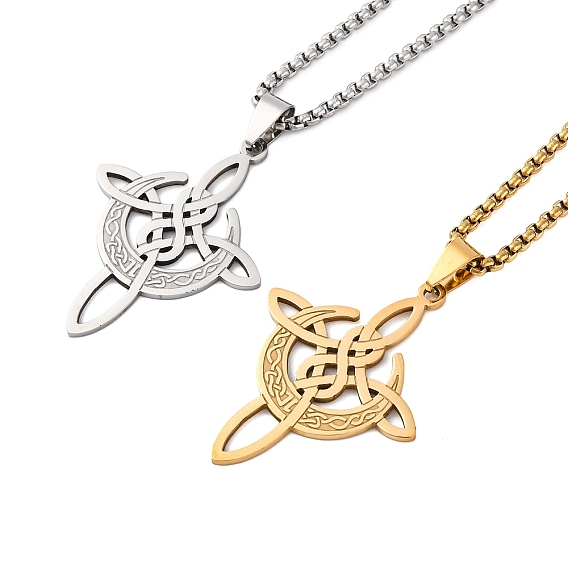201 ожерелья из нержавеющей стали с подвеской в виде креста викингов и луны для мужчин