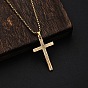 304 Stainless Steel Textured Religion Cross Pendant Necklaces for Men