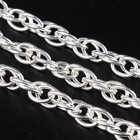 Iron Rope Chains, Unwelded, Silver Color Plated, with Spool